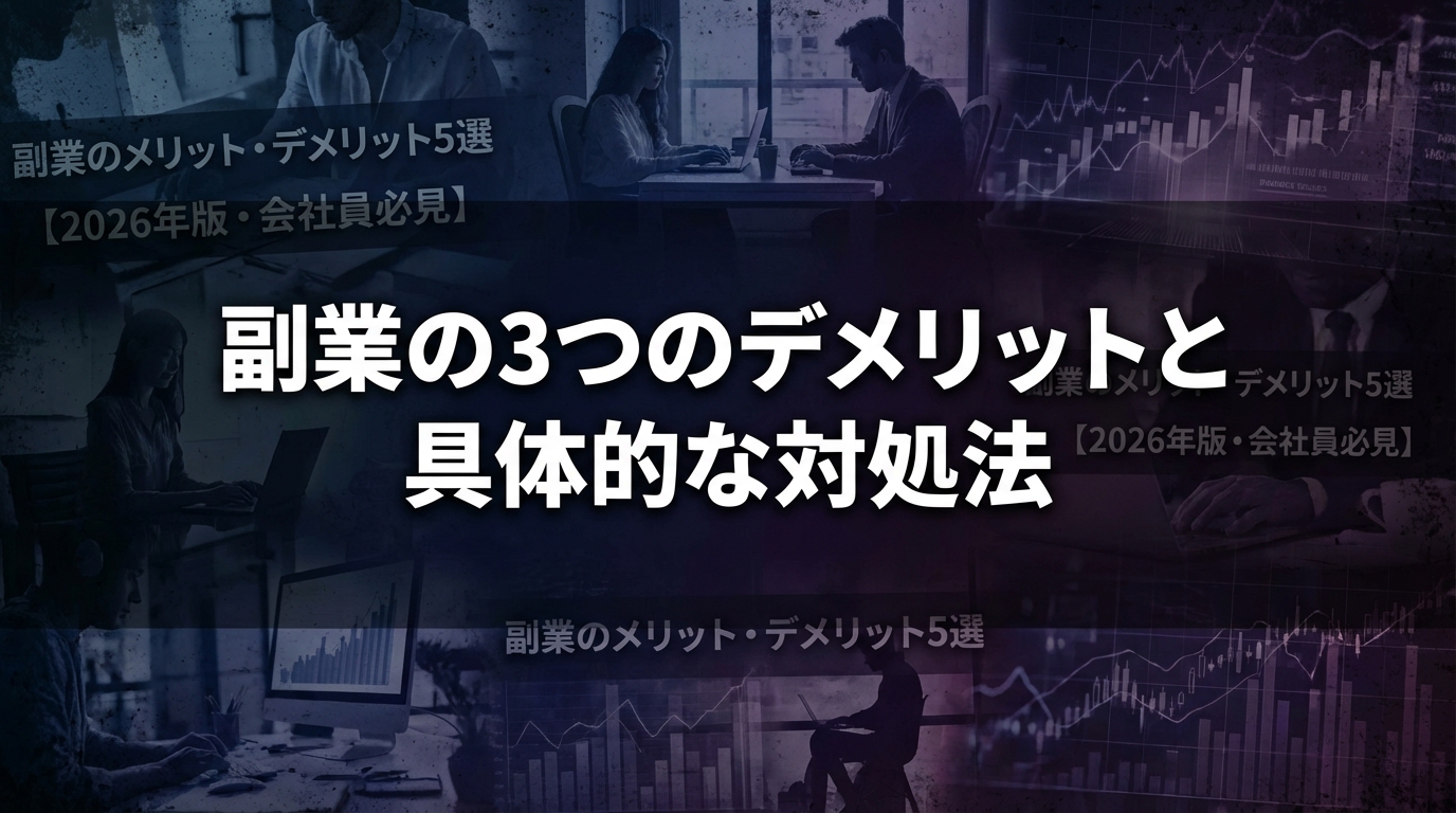 副業の3つのデメリットと具体的な対処法