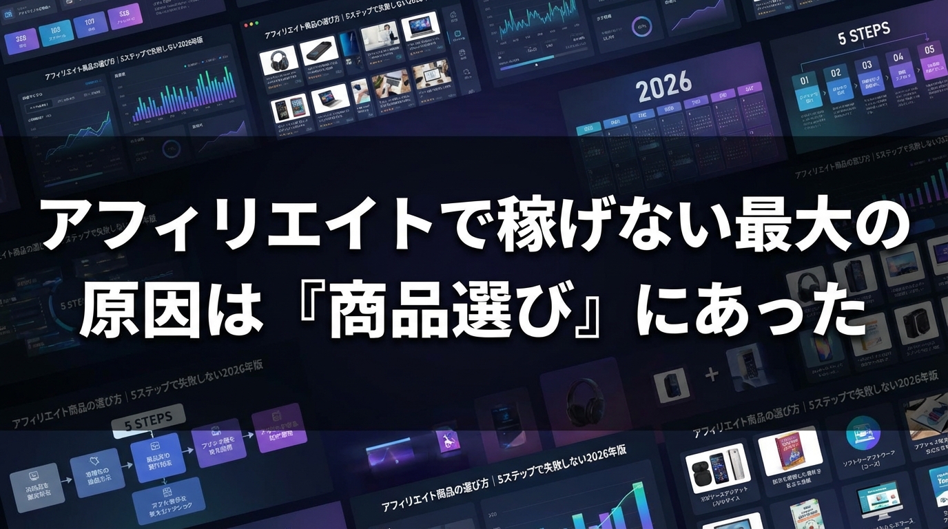 アフィリエイトで稼げない最大の原因は『商品選び』にあった