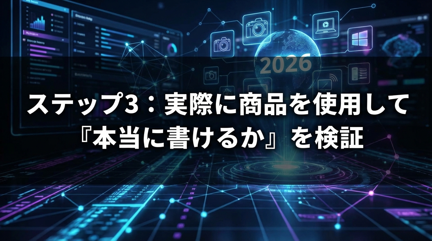 ステップ3：実際に商品を使用して『本当に書けるか』を検証