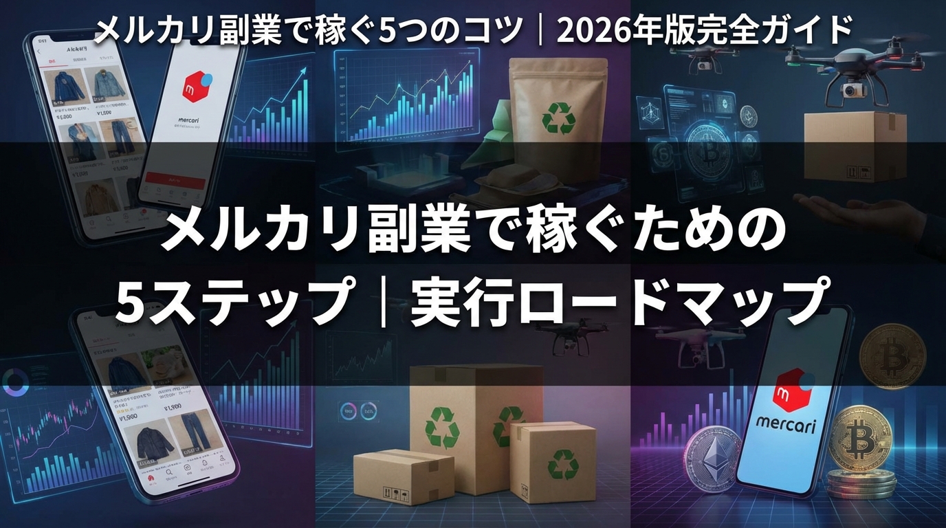 メルカリ副業で稼ぐための5ステップ｜実行ロードマップ