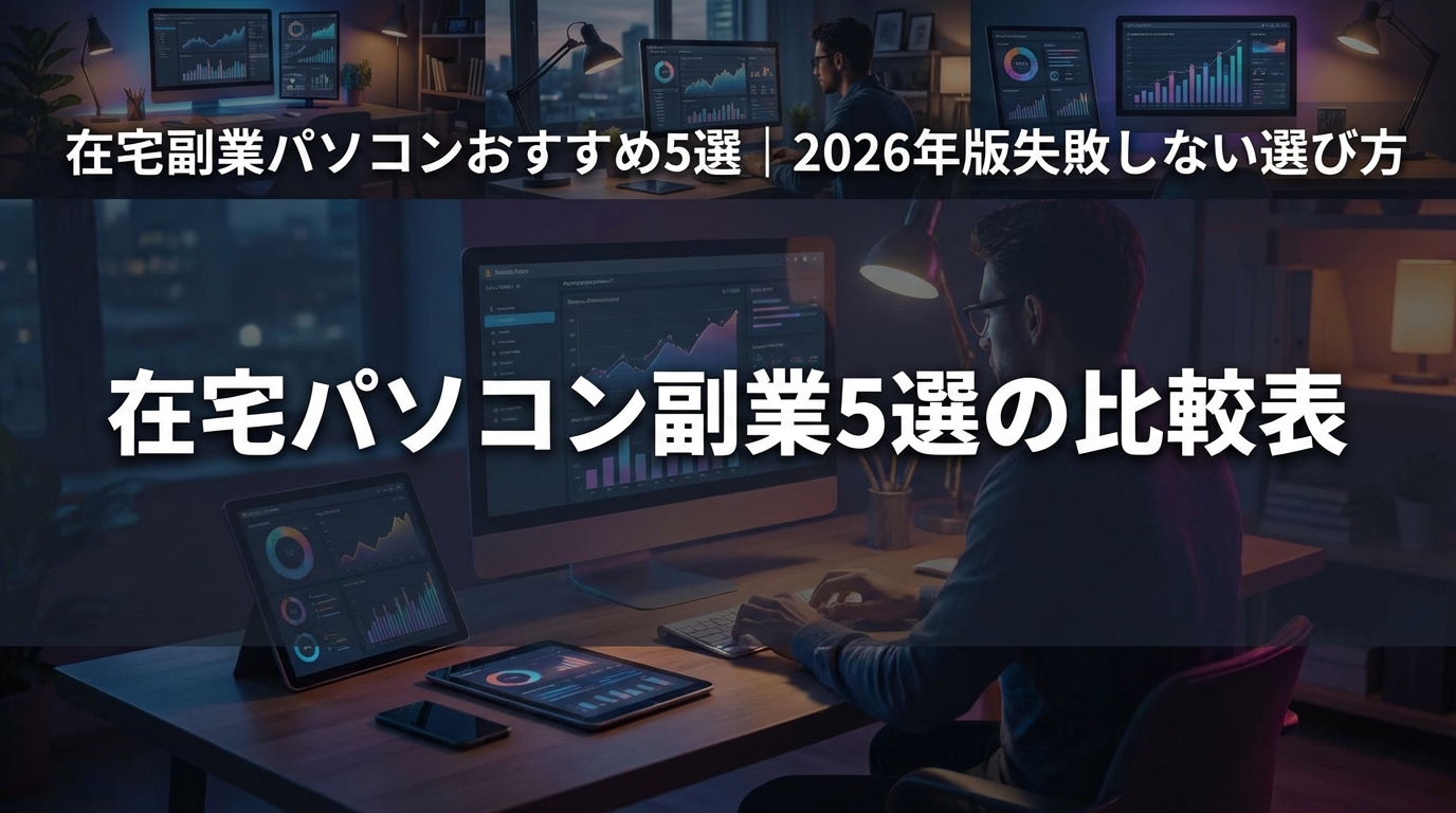 在宅パソコン副業5選の比較表