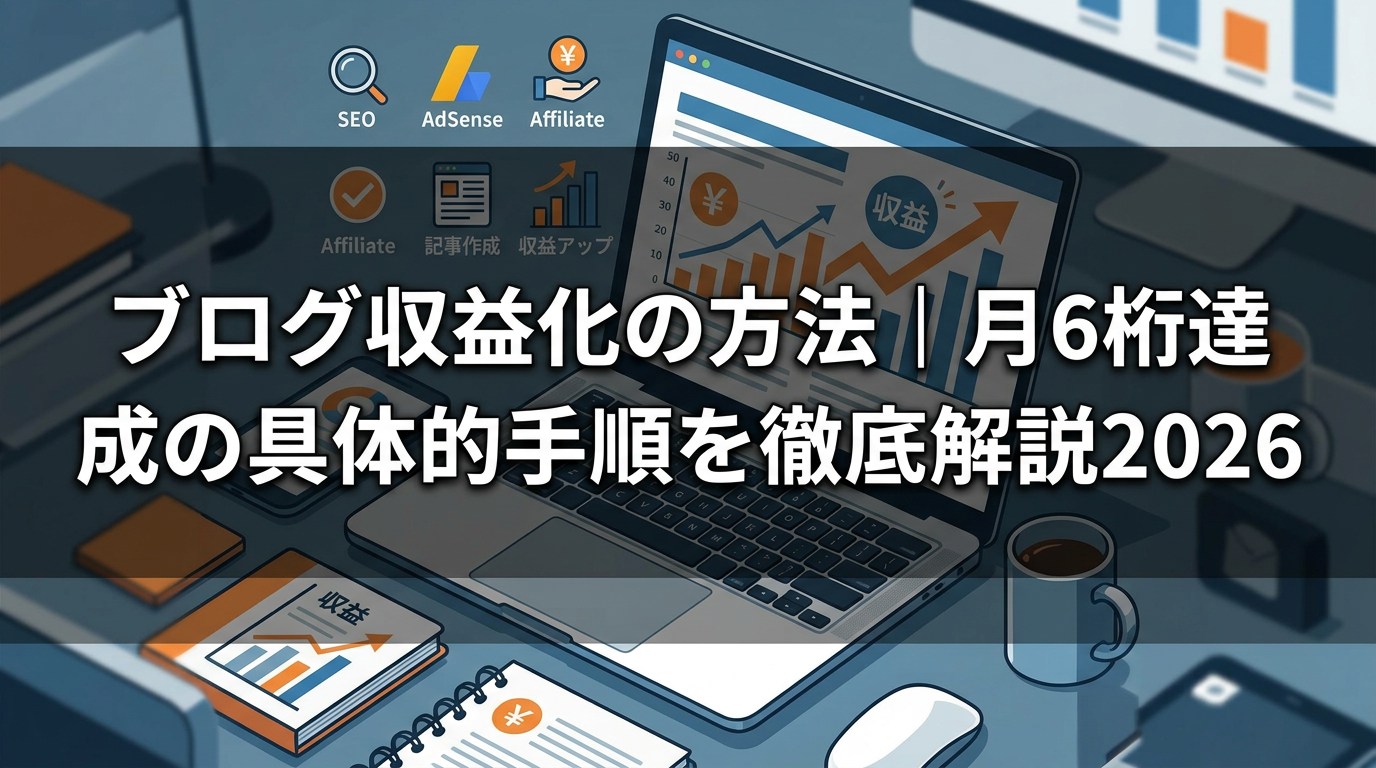 ブログ収益化の方法｜月6桁達成の具体的手順を徹底解説2026