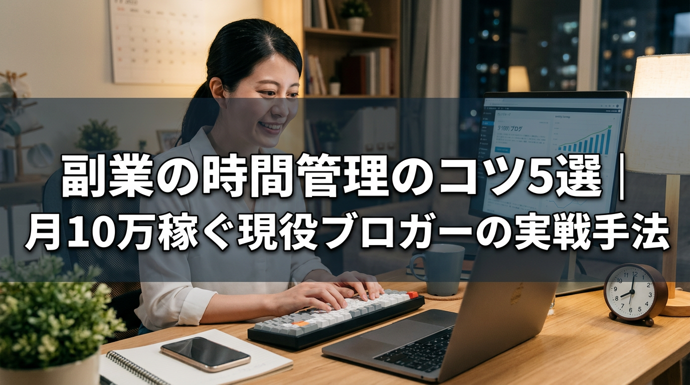 副業の時間管理のコツ5選｜月10万稼ぐ現役ブロガーの実戦手法