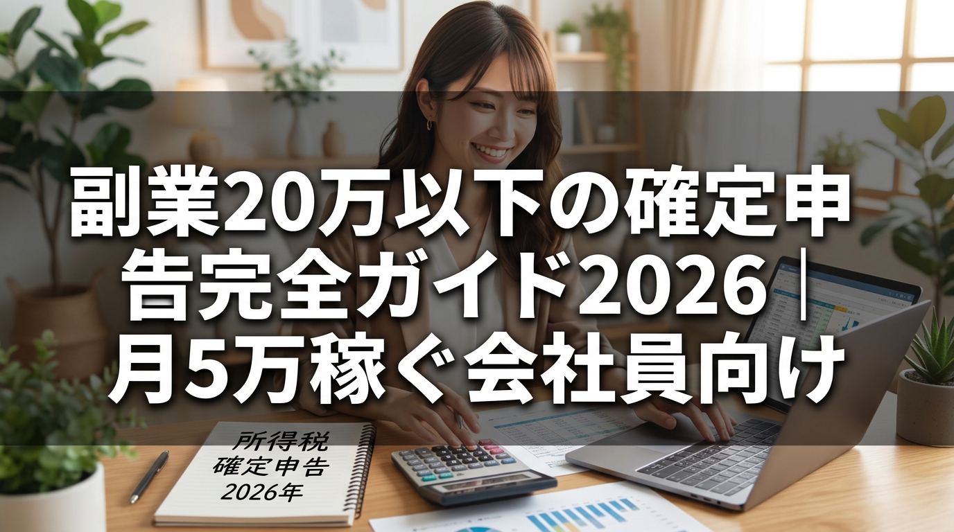 副業20万以下の確定申告完全ガイド2026｜月5万稼ぐ会社員向け