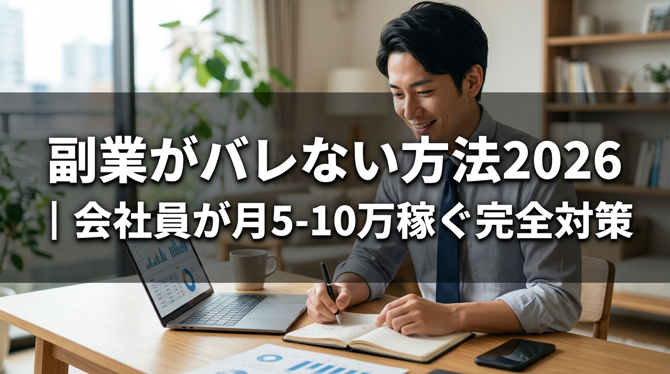 副業がバレない方法2026｜会社員が月5-10万稼ぐ完全対策