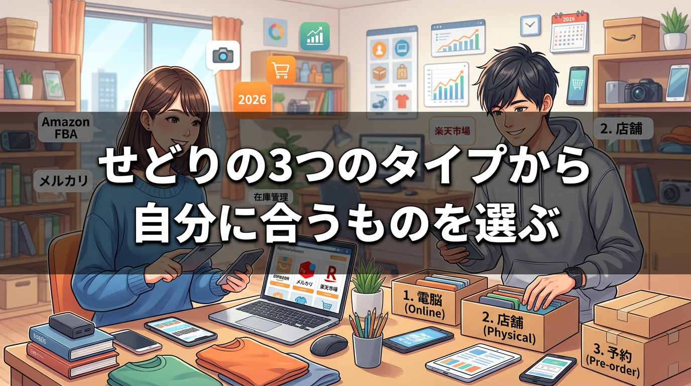 せどりの3つのタイプから自分に合うものを選ぶ