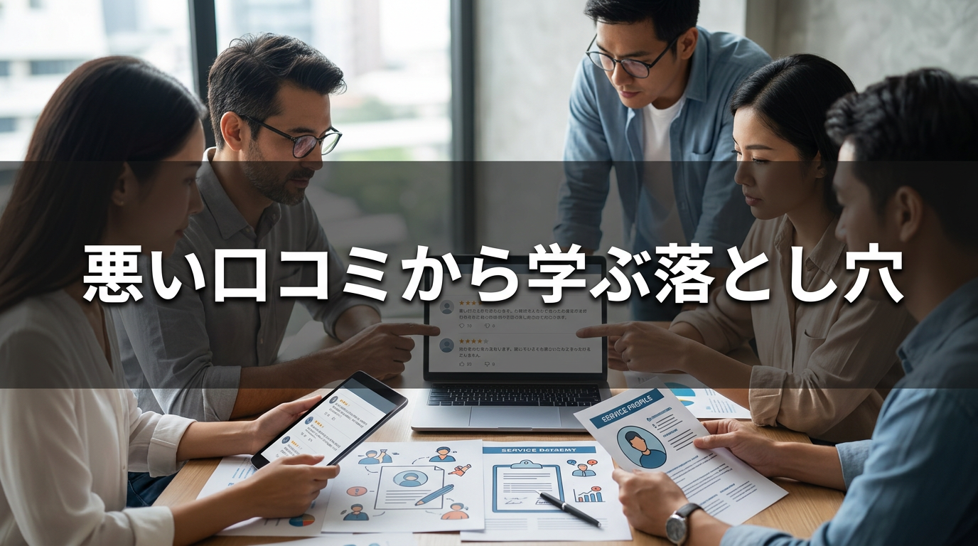 悪い口コミから学ぶ落とし穴