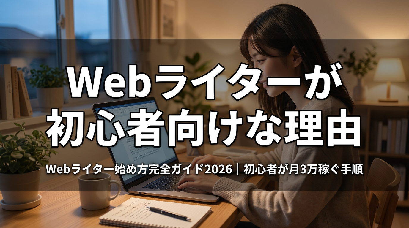 Webライターが初心者向けな理由