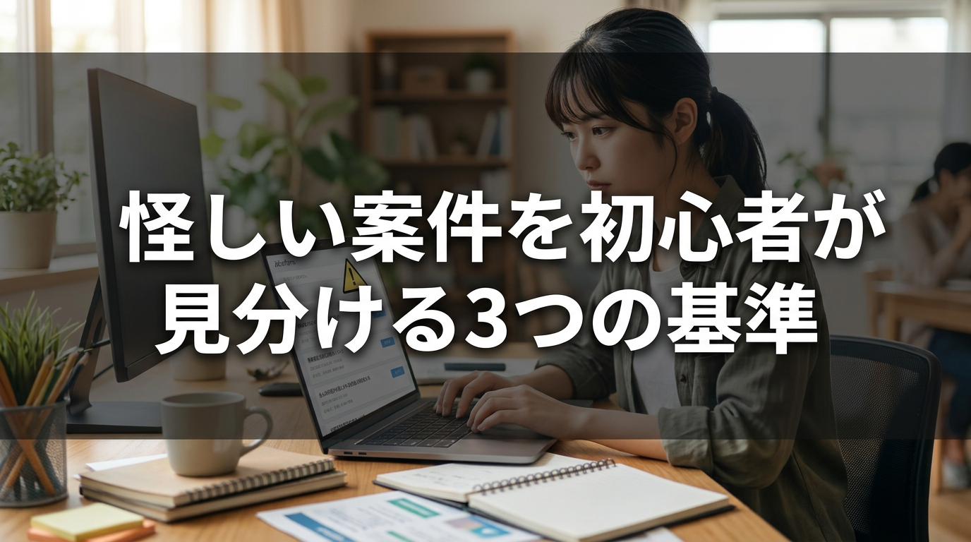 怪しい案件を初心者が見分ける3つの基準