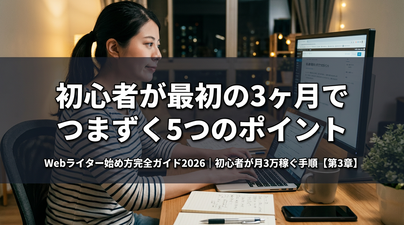 初心者が最初の3ヶ月でつまずく5つのポイント