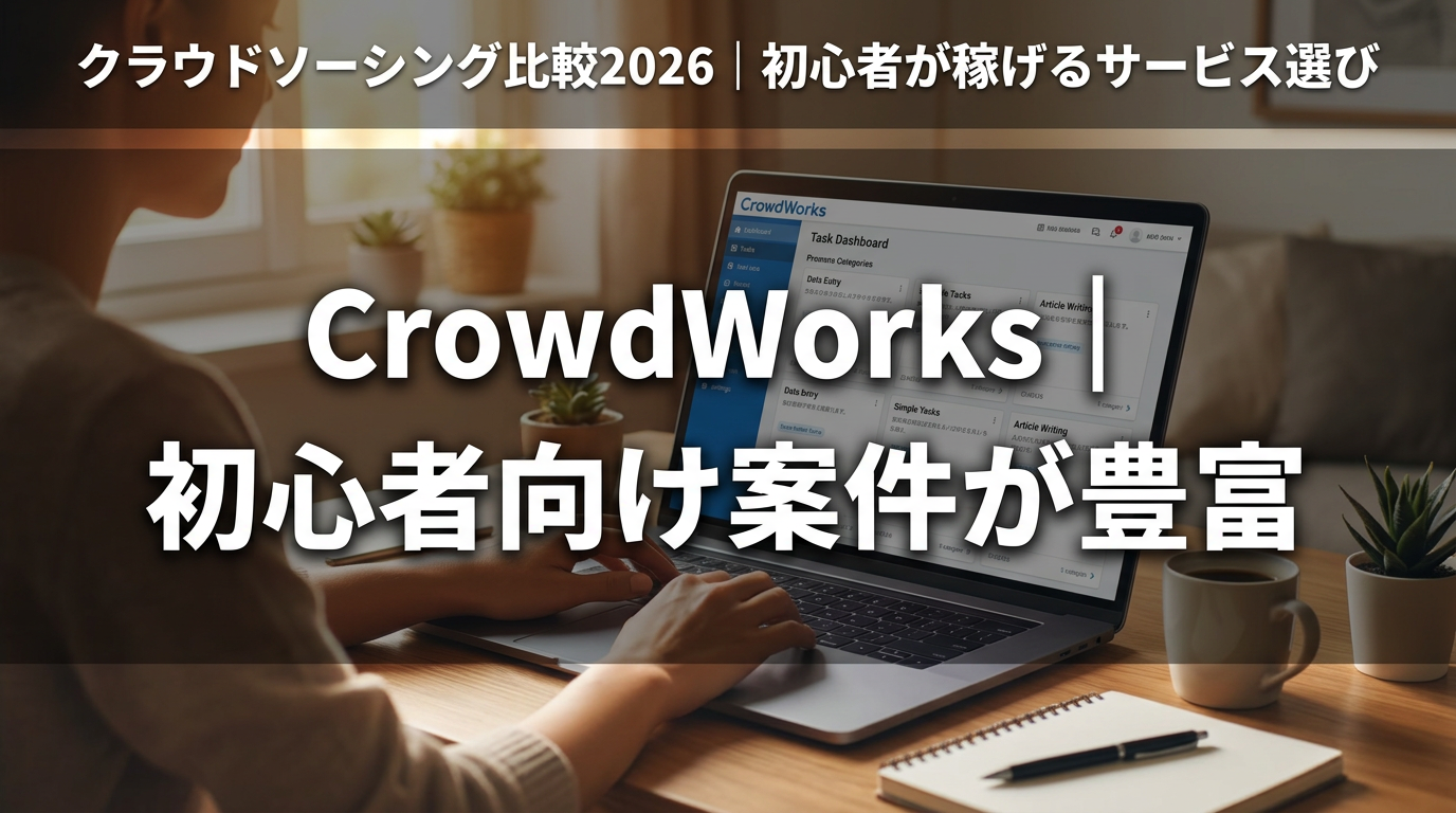 CrowdWorks|初心者向け案件が豊富