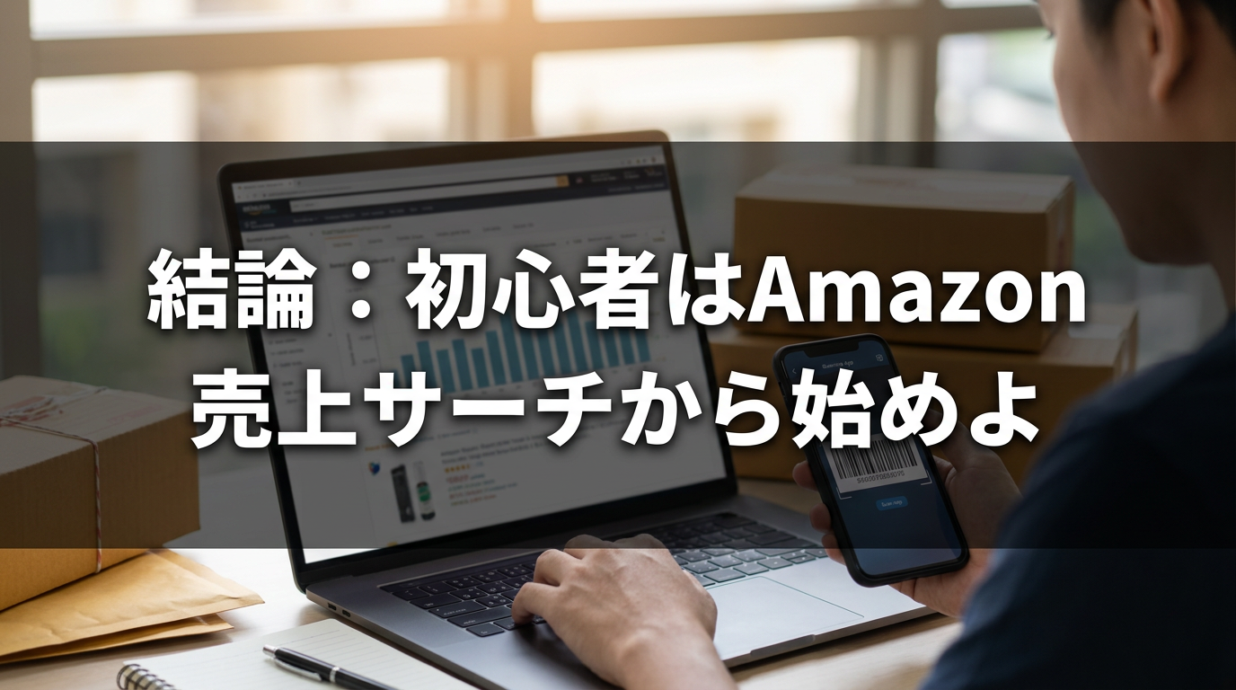 結論：初心者はAmazon売上サーチから始めよ