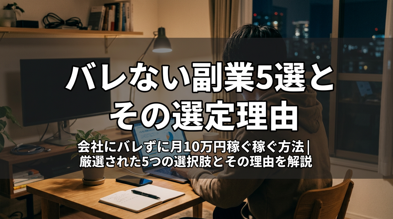 バレない副業5選とその選定理由