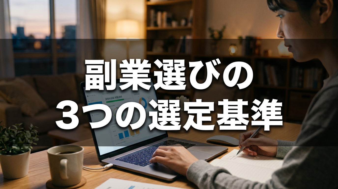 副業選びの3つの選定基準